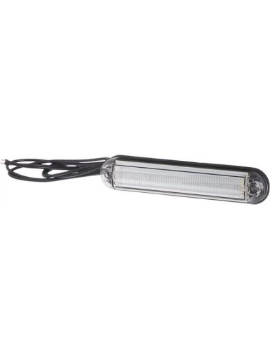Žymėjimo lemputė LED, 0,3/1,3 W, stačiakampė, 12-24 V, balta, 133,8x26,8x14,4 mm, 6 LED, Kramp Žymėjimo lemputė LED, 0,3/1,3 W, stačiakampė, 12-24 V, balta, 133,8x26,8x14,4 mm, 6 LED, Kramp