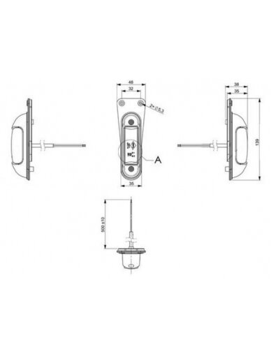 Žymėjimo lemputė LED, 0,8/1,7 W, stačiakampė, 12-24 V, raudona/balta, 139x35x35 mm, 4 LED, Kramp 3 Žymėjimo lemputė LED, 0,8/1,7 W, stačiakampė, 12-24 V, raudona/balta, 139x35x35 mm, 4 LED, Kramp 3