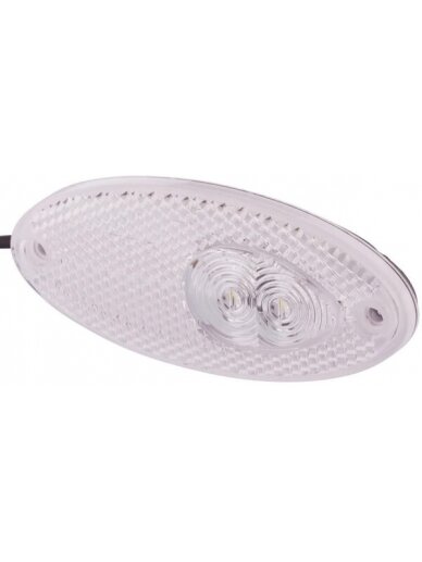 Žymeklio lemputė LED, 0,60 W, ovali, 24 V, skaidri, tvirtinama varžtais, 2 LED, "Hella Žymeklio lemputė LED, 0,60 W, ovali, 24 V, skaidri, tvirtinama varžtais, 2 LED, "Hella