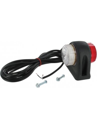 Žymeklio lemputė LED, apvali, 12/24 V, raudona/balta, tvirtinama varžtais 1