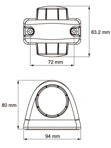Žymeklio lemputė LED, apvali, 12/24 V, raudona/balta, tvirtinama varžtais 2 Žymeklio lemputė LED, apvali, 12/24 V, raudona/balta, tvirtinama varžtais 2
