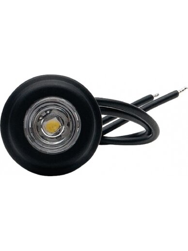 Žymeklio lemputė LED, apvali, 12/24 V, skaidri, tvirtinama varžtais, Ø 29 mm, Waś