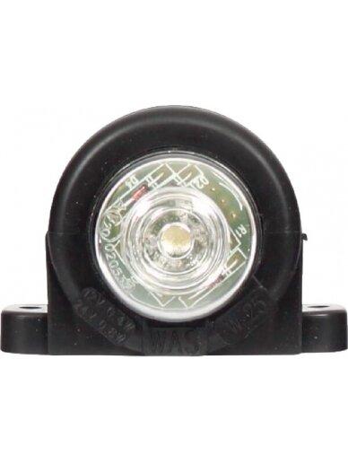 Žymeklio lemputė LED, apvali, 12/24V, balta, tvirtinama varžtais, 57,5x42x76 mm, Waś Žymeklio lemputė LED, apvali, 12/24V, balta, tvirtinama varžtais, 57,5x42x76 mm, Waś