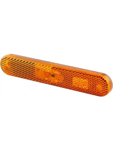 Žymeklio šviesos diodas, 0,50 W, stačiakampis, 12 V, geltonas, korpusas oranžinis, tvirtinamas varžtais, 134,9x9,5x23,4 mm AMP kištukas, 2 šviesos diodai, "Hella Žymeklio šviesos diodas, 0,50 W, stačiakampis, 12 V, geltonas, korpusas oranžinis, tvirtinamas varžtais, 134,9x9,5x23,4 mm AMP kištukas, 2 šviesos diodai, "Hella