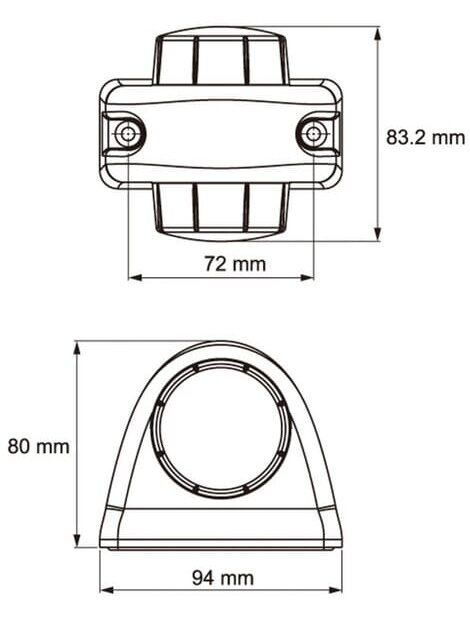 Žymeklio lemputė LED, apvali, 12/24 V, raudona/balta, tvirtinama varžtais 2 Žymeklio lemputė LED, apvali, 12/24 V, raudona/balta, tvirtinama varžtais 2