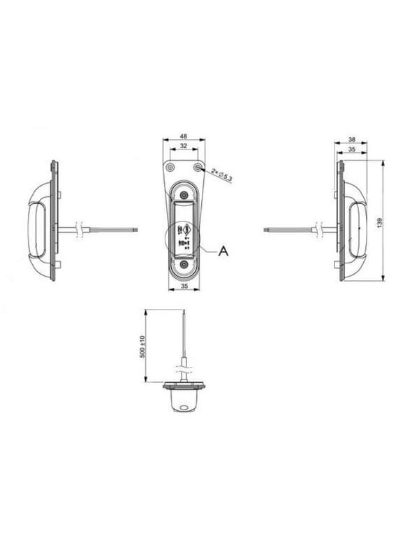 Žymėjimo lemputė LED, 1/2,2 W, stačiakampė, 12-24 V, balta/oranžinė/raudona, 139x35x35 mm, 6 LED, Kramp 3