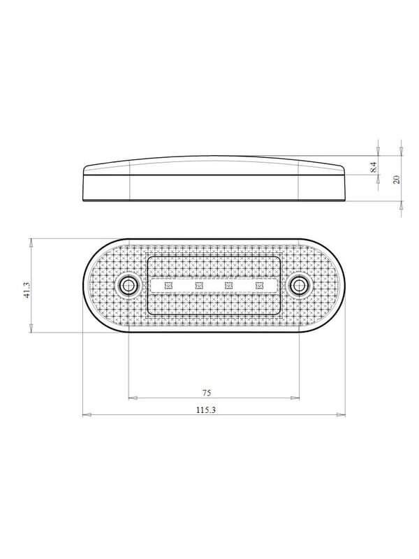 Žymeklis LED, su krypties indikatoriumi, stačiakampis, 12-24 V, 115,3x41,3x20 mm, Kramp 5 Žymeklis LED, su krypties indikatoriumi, stačiakampis, 12-24 V, 115,3x41,3x20 mm, Kramp 5
